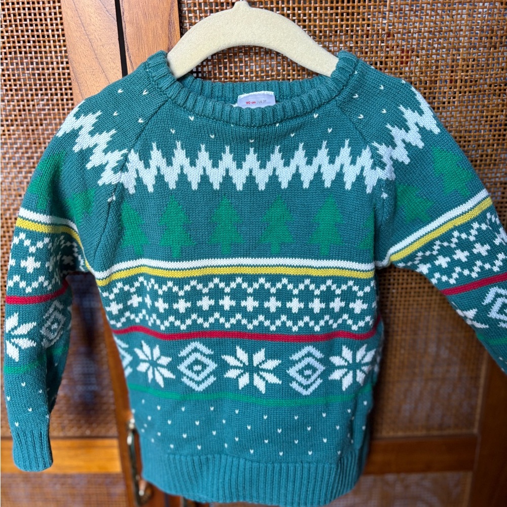 Hanna Andersson Christmas Tree Fair Isle Sweater size 3T